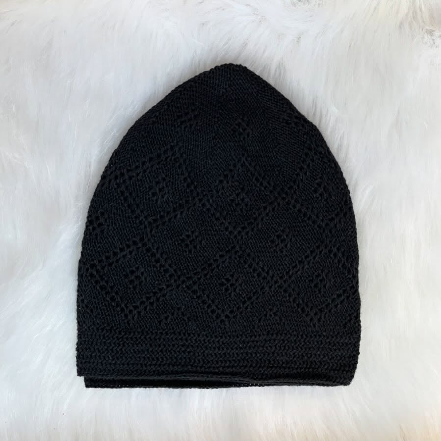 Men's Black Knitted Kufi
