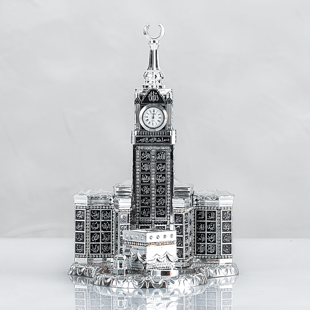 Islamic Clock Tower Ornament - 99 Names of Allah & Kaaba Replica
