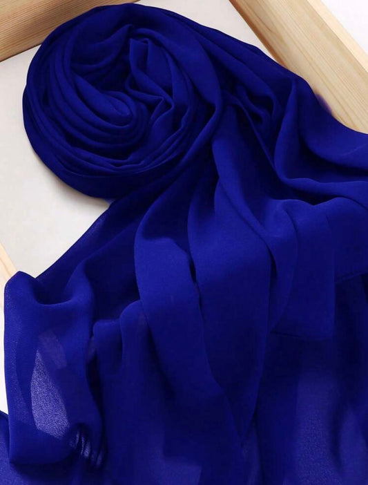 Royal Blue Georgette Scarf