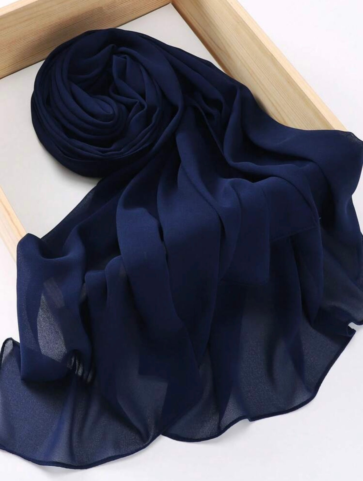 Navy Georgette Scarf