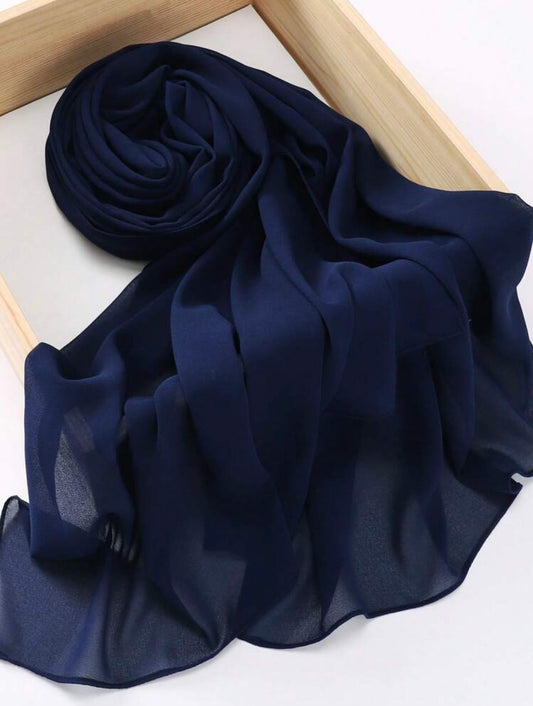 Navy Georgette Scarf